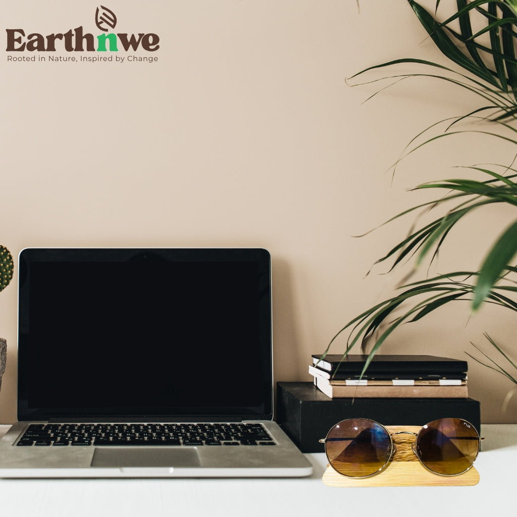 Eco-friendly bamboo spectacle stand for desks