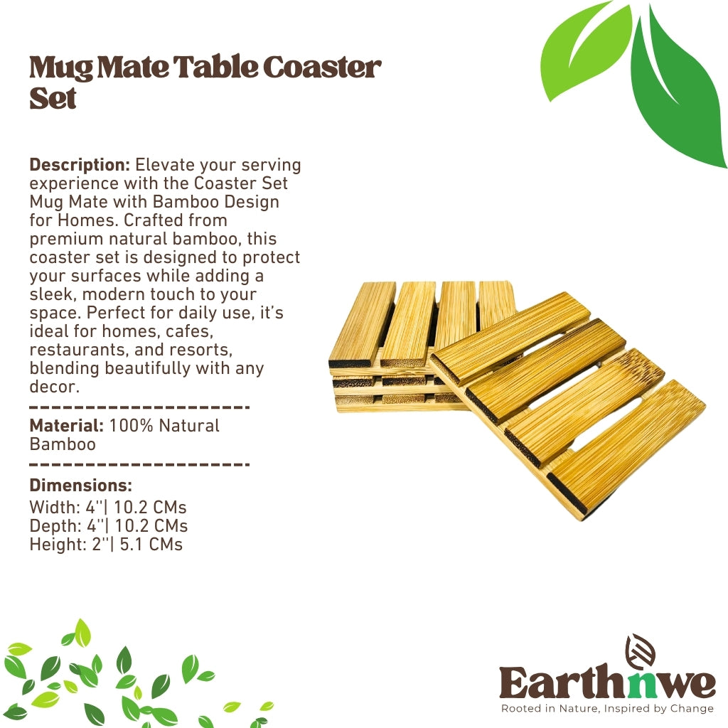 Bamboo coaster set for modern decor