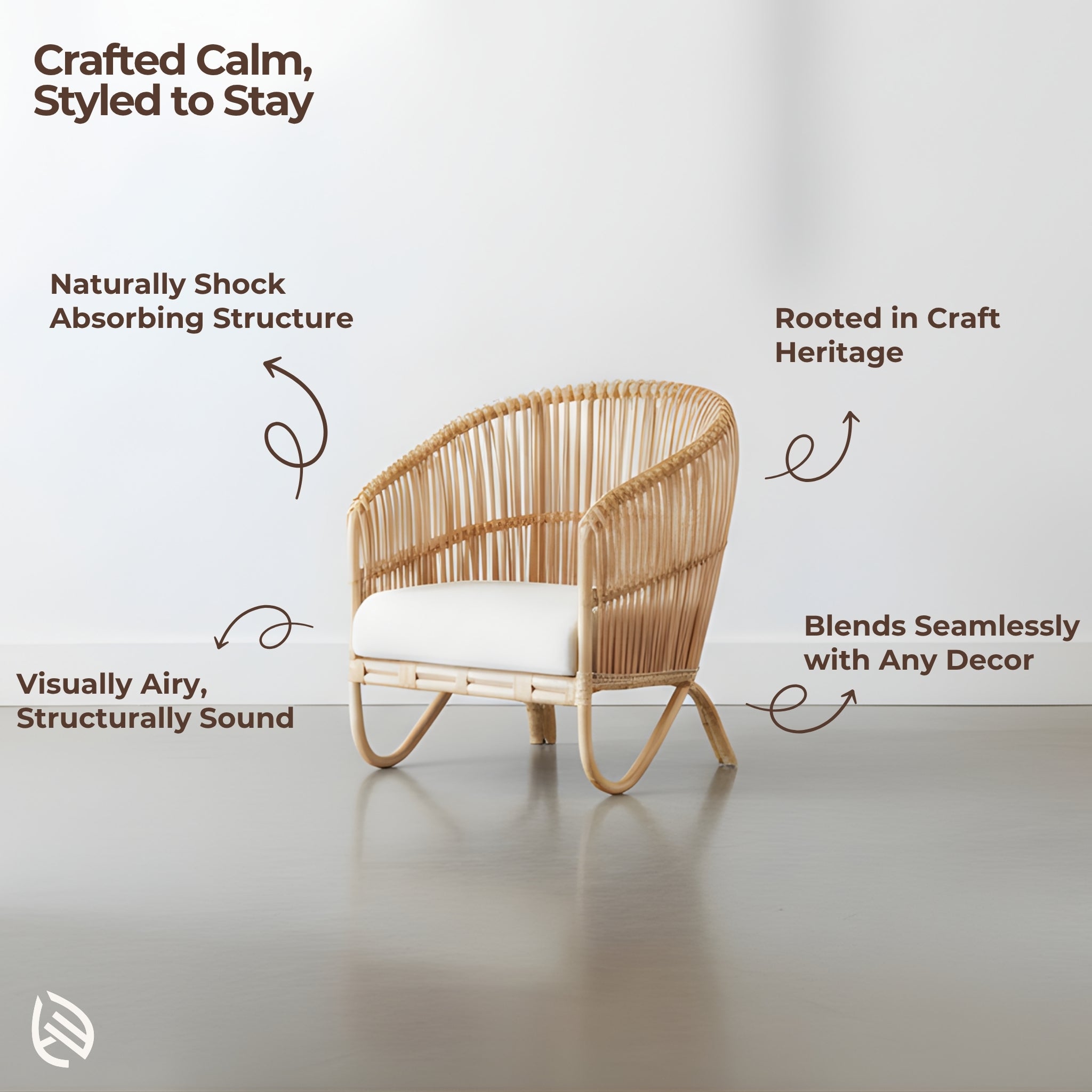 Feature graphic of Boho Nest showing airy slats and handcrafted frame