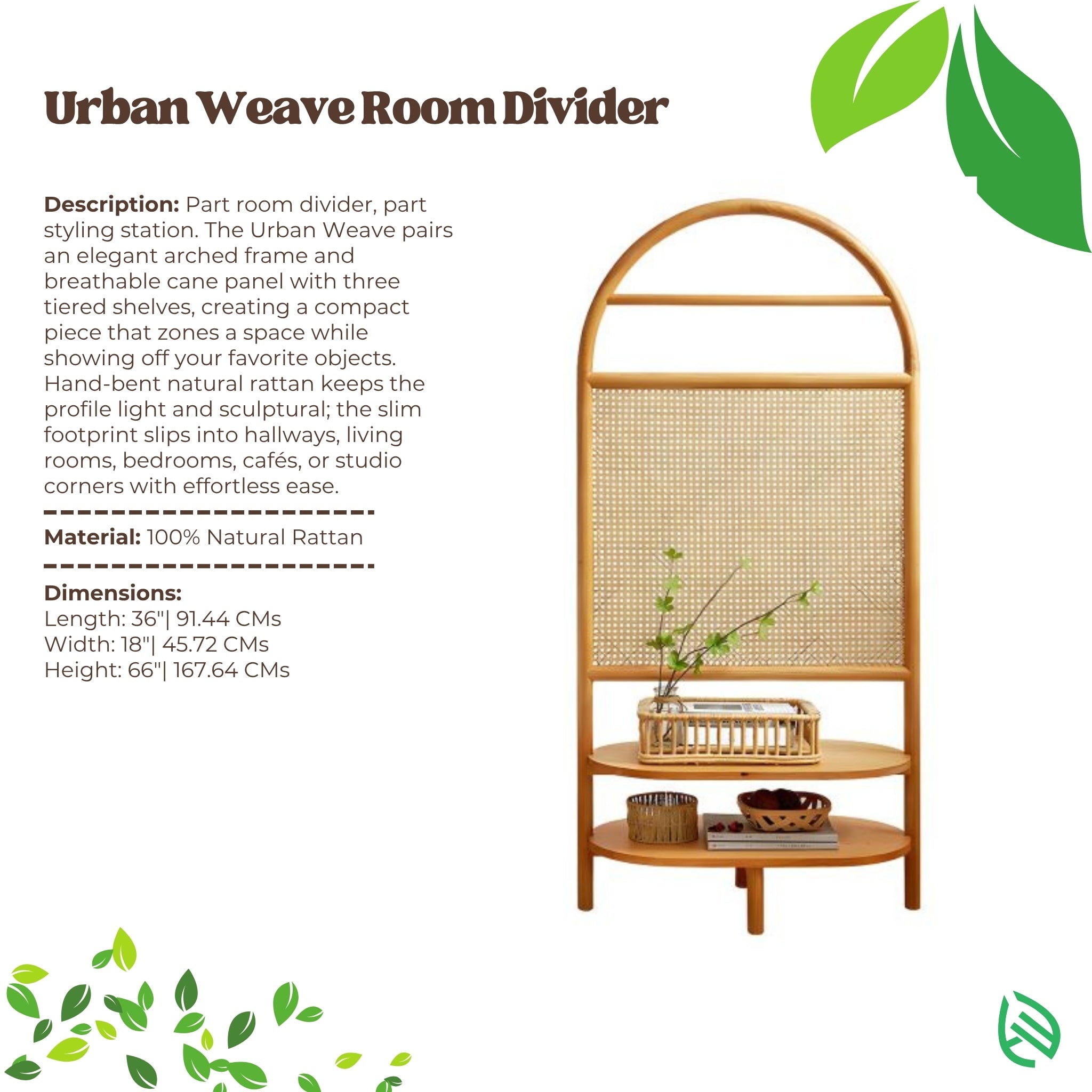 Urban Weave spec sheet showing material and product overview