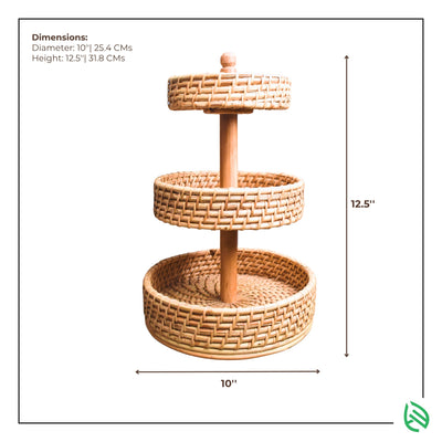 Dimensions of 3 tier rattan basket stand - EarthNWe