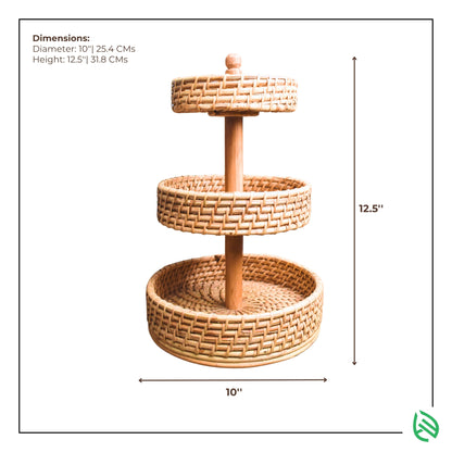 Dimensions of 3 tier rattan basket stand - EarthNWe