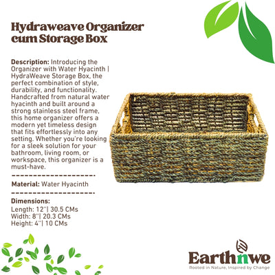 Water hyacinth organizer with stainless steel frame