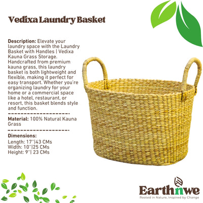Laundry basket with handles kauna grass