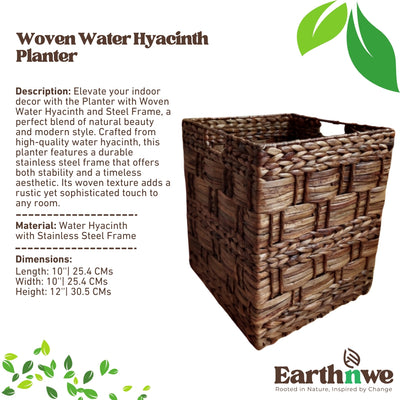 Planter with woven water hyacinth frame