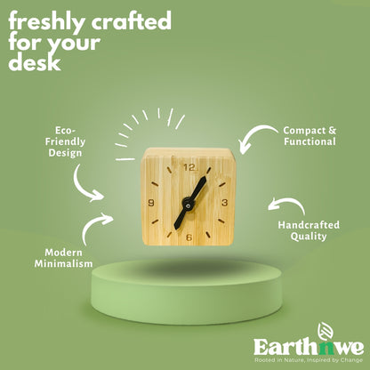 Bamboo table clock for modern decor