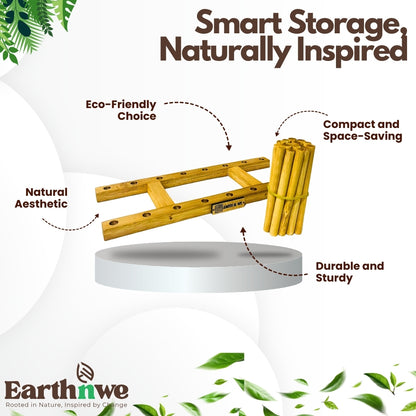 Bamboo book organizer for desk storage