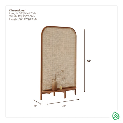 Boho Breeze dimensions 66 x 36 x 18 inches, freestanding cane divider