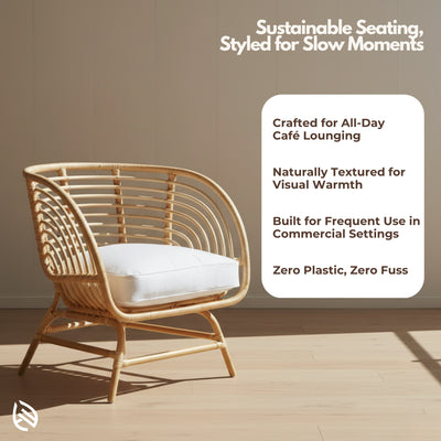Feature graphic showing sustainable seating and commercial durability