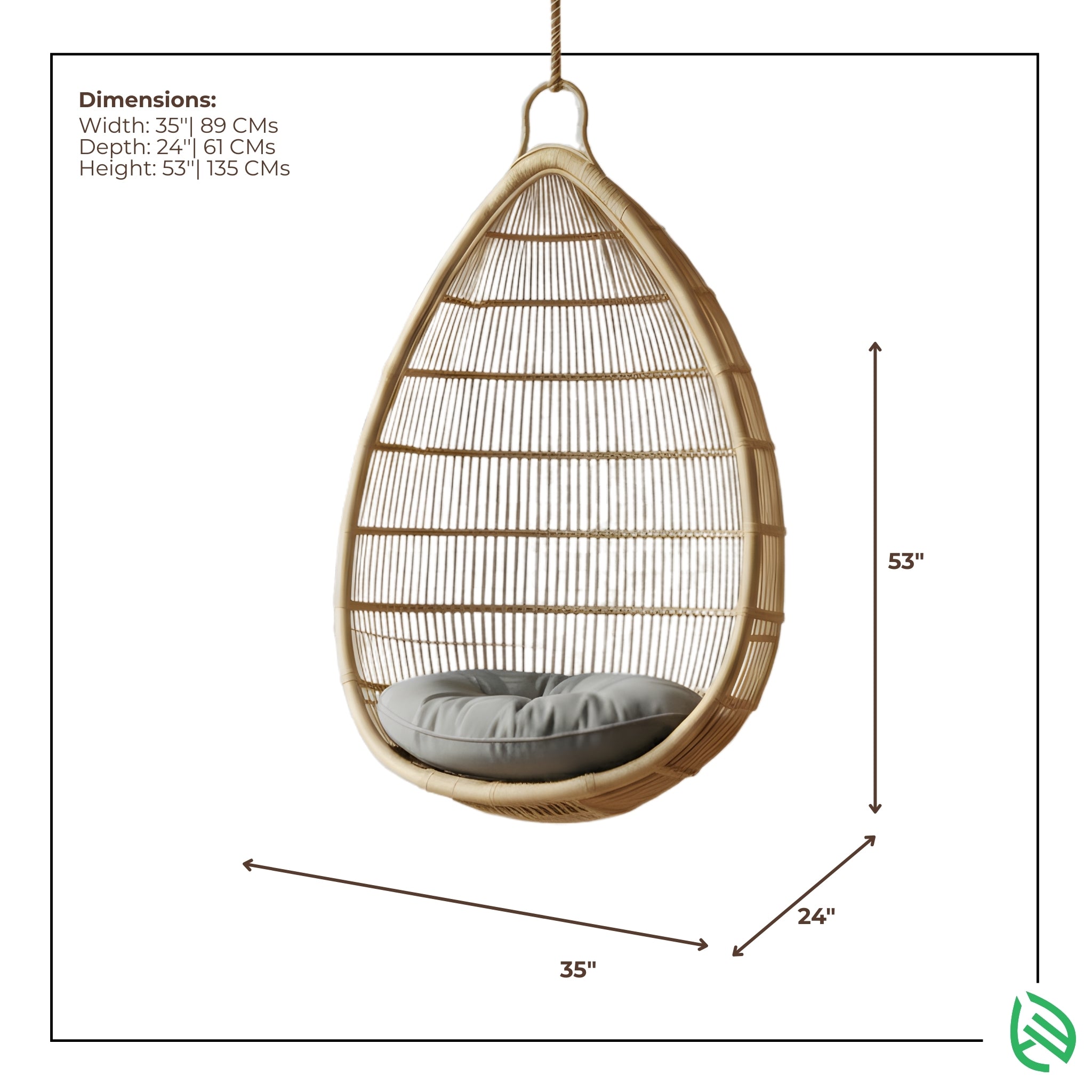 Swing Chair | Suspended Serenity Rattan Cocoon for Indoor & Outdoor