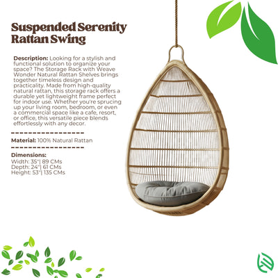 Swing Chair | Suspended Serenity Rattan Cocoon for Indoor & Outdoor