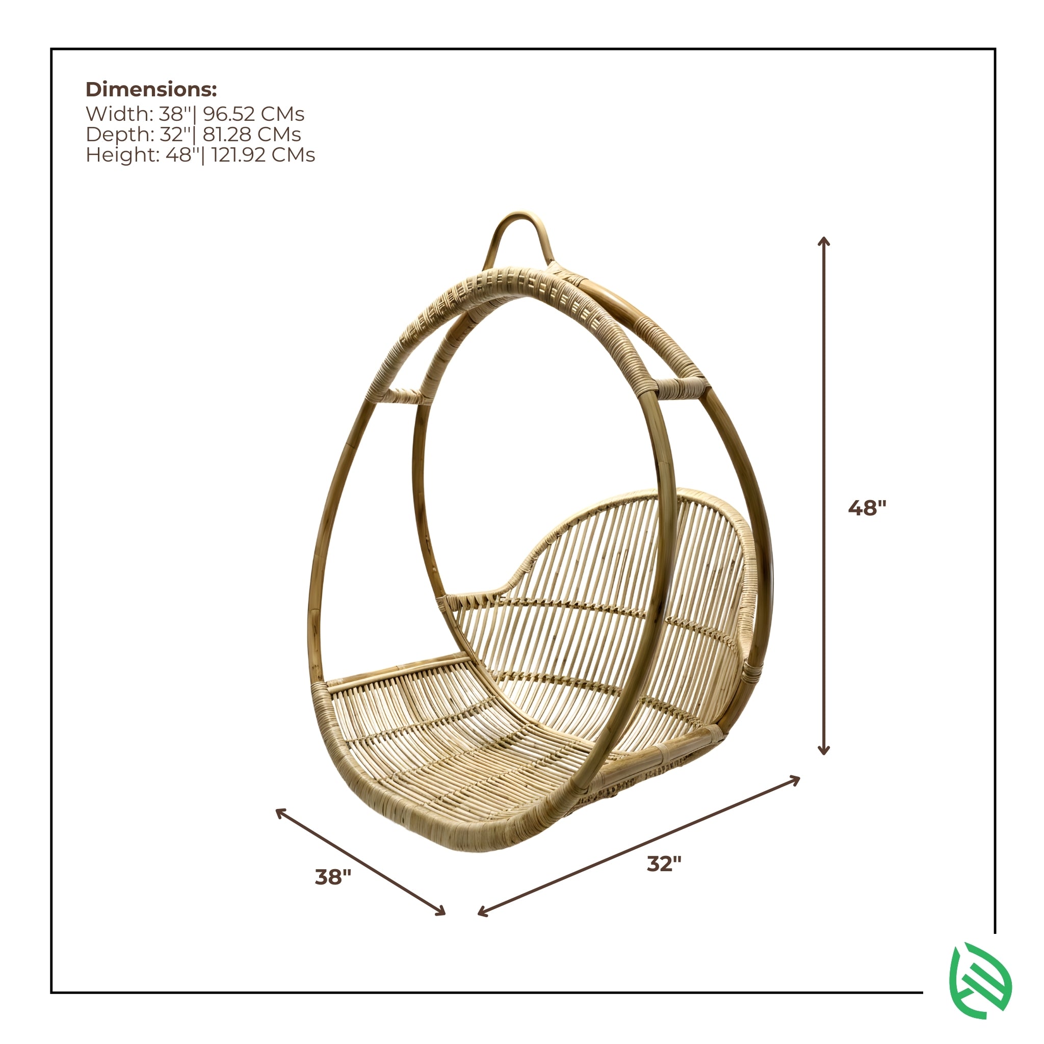 Swing Chair | Hanging Haven Rattan Seat for Indoor & Outdoor