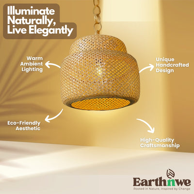 Double decker bamboo hanging lamp for decor