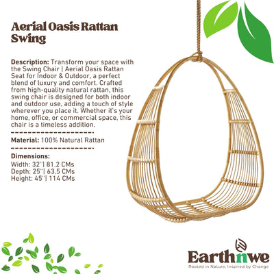 Luxury rattan swing chair for indoor outdoor use