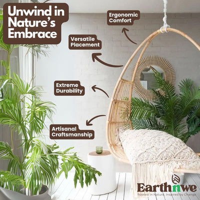 Luxury rattan swing chair for indoor outdoor use