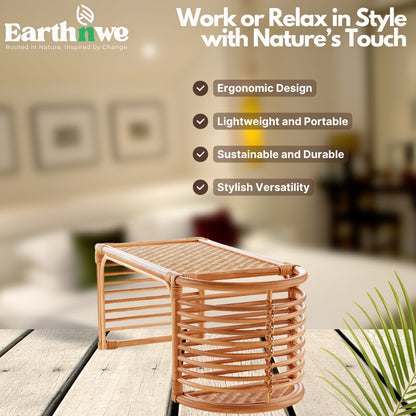 Bed study table with rattan design