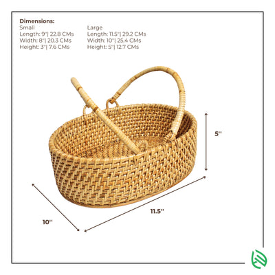 Berry Blast Rattan Basket size and dimensions visual