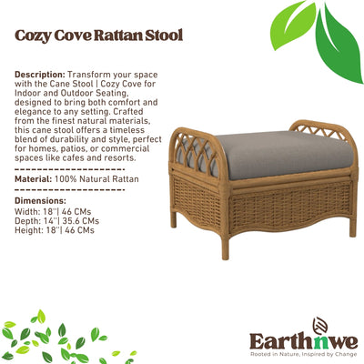 Cane stool for indoor and outdoor seating