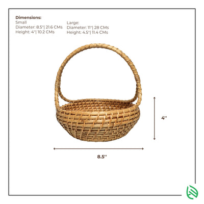 Dimensions of Fiesta Rattan Basket – Small and Large sizes