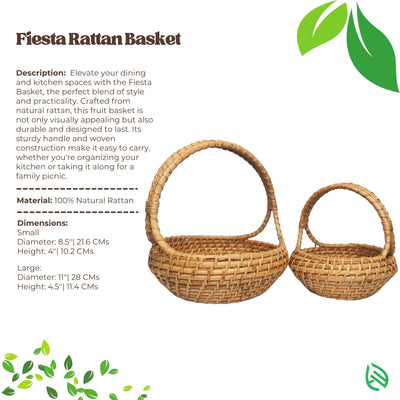 Fiesta Rattan Basket product details with size and material