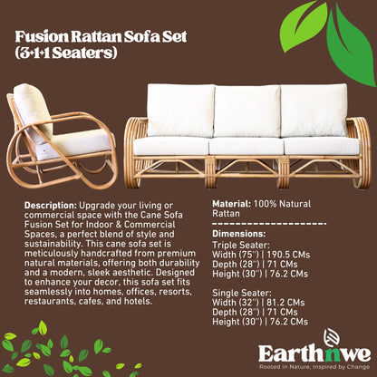 Stylish cane sofa set for interiors