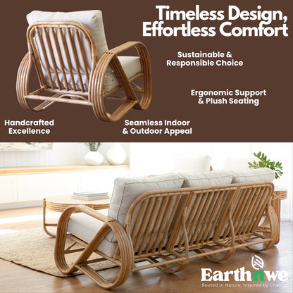 Stylish cane sofa set for interiors