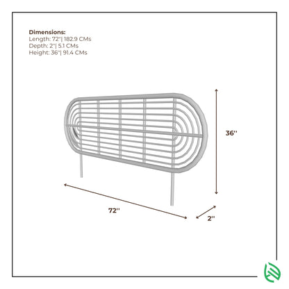 Dimensions of LoomLine cane headboard - 72x2x36 inches