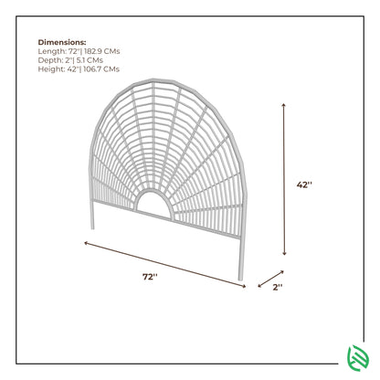 72x2x42 inch layout for MoonLit cane headboard