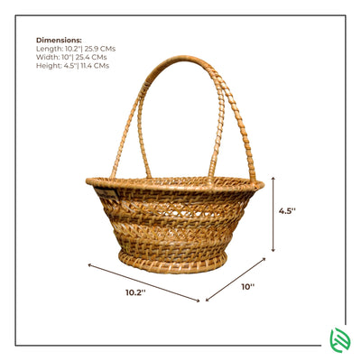 Dimensions and weave close‑up for Rooted Bloom