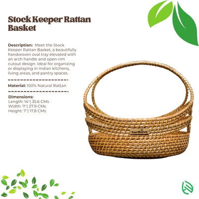 Side profile of Stock Keeper basket highlighting arch handle and rim curves