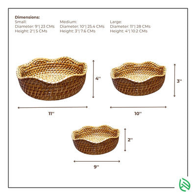Rattan basket dimensions – small, medium, large sizes