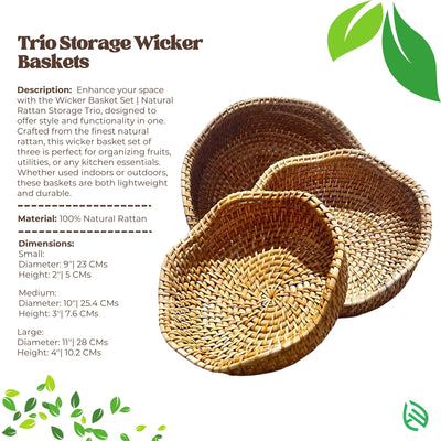 Trio Wicker Basket Set overview and specifications