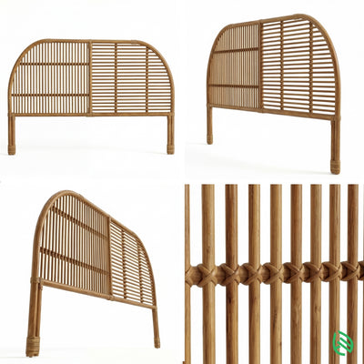 Set of eastnest rattan headboard views on a white background