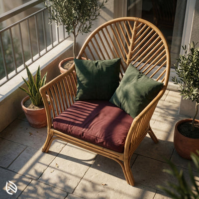 Rattan Arm Chair in Balcony