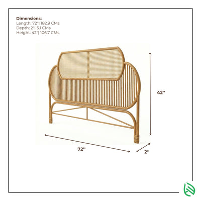 Wicker chair with dimensions labeled on a white background