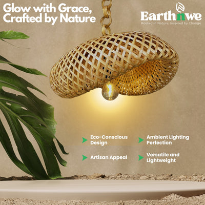 Spiral bamboo hanging lamp for indoor decor