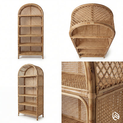Rattan Rack in different angles on a white background